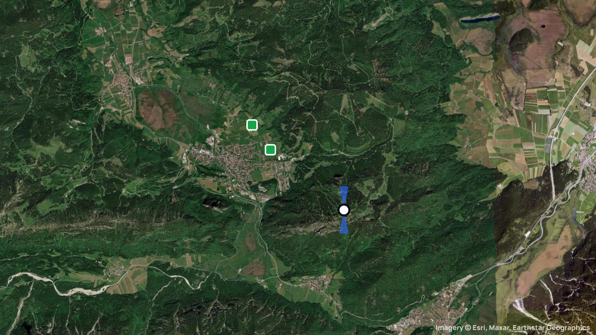 Satellite map of Laber with its launches and landings