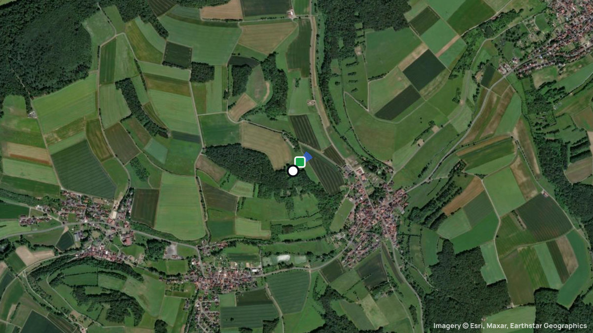 Satellite map of Hundsbach with its launches and landings