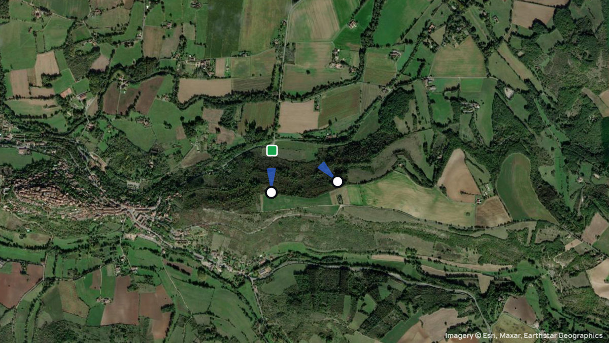 Satellitenkarte von St. Marcel De Campes mit Start- und Landeplätzen