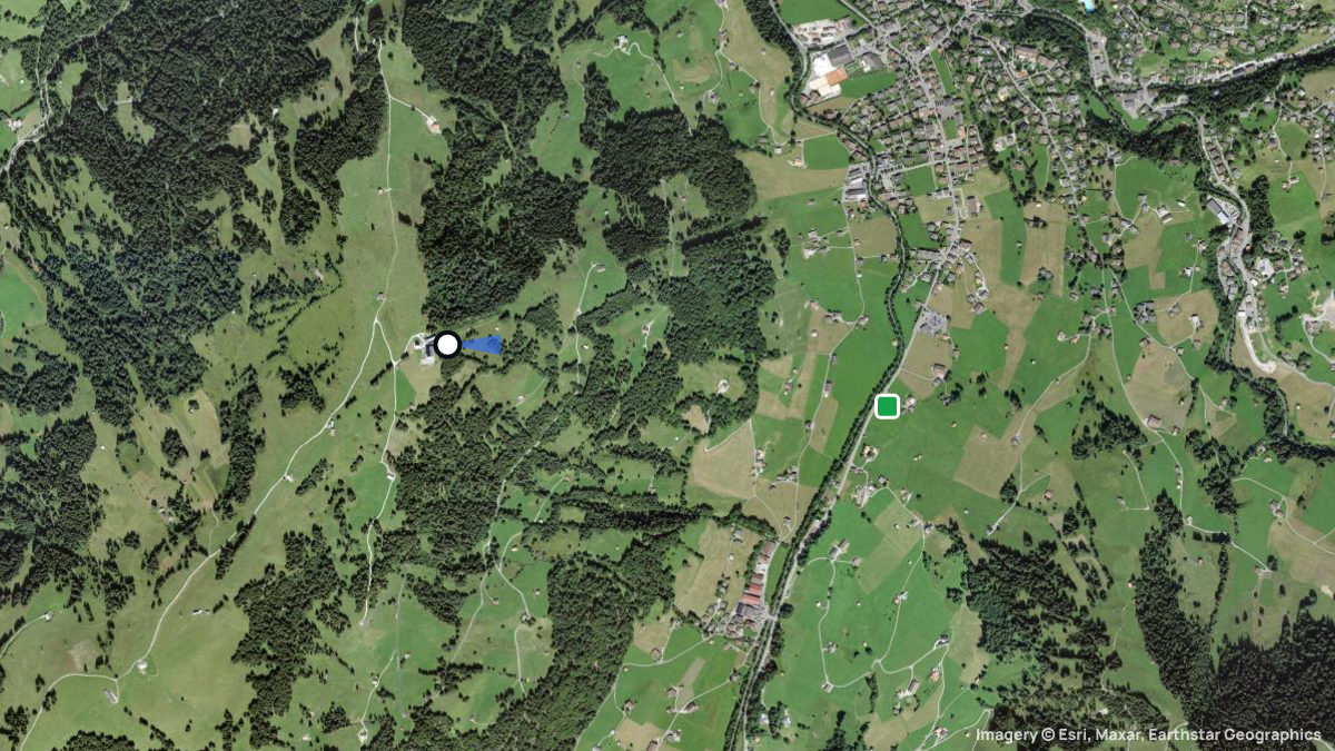 Satellite map of Eggli with its launches and landings