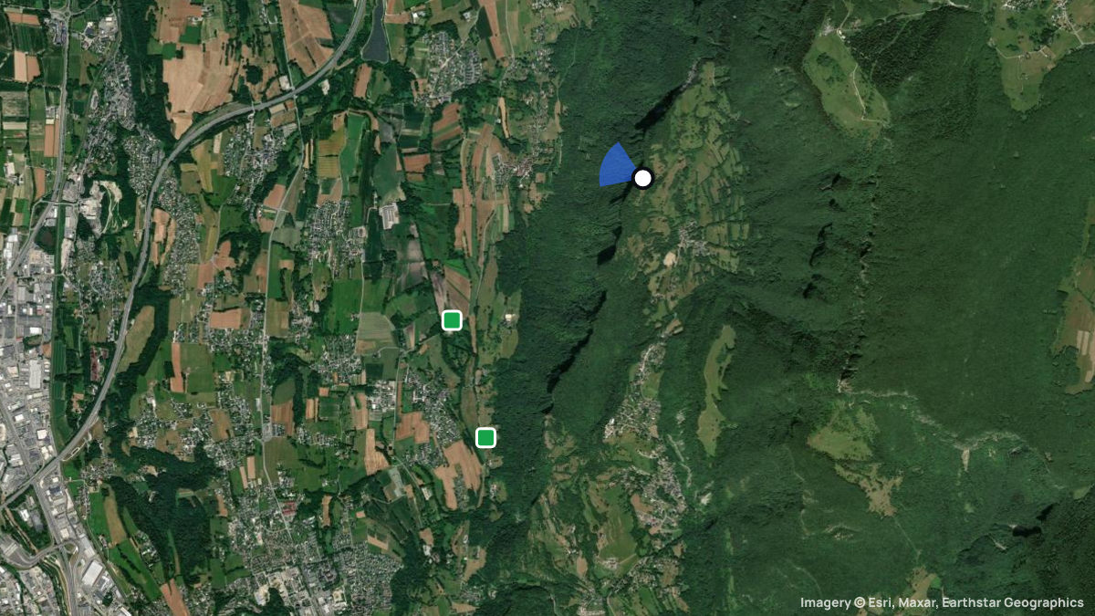 Satellite map of Pragondran with its launches and landings