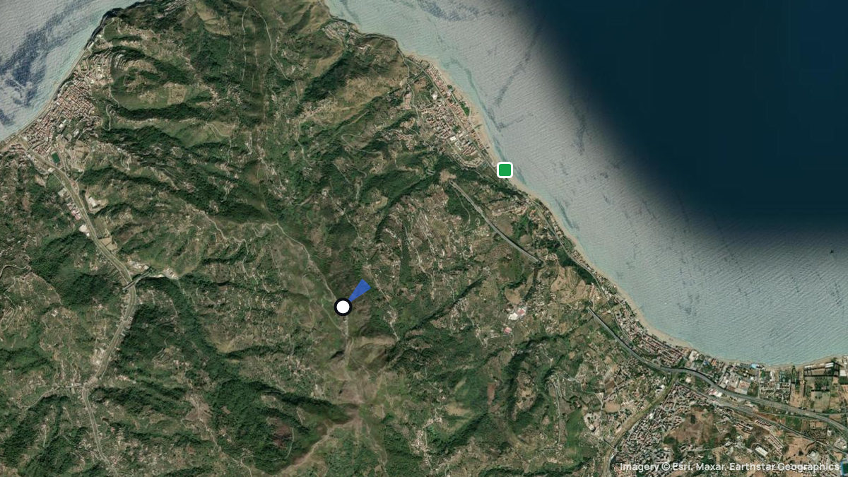 Satellite map of San Giorgio with its launches and landings