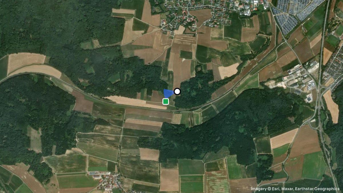 Satellitenkarte von Heckerbugl mit Start- und Landeplätzen