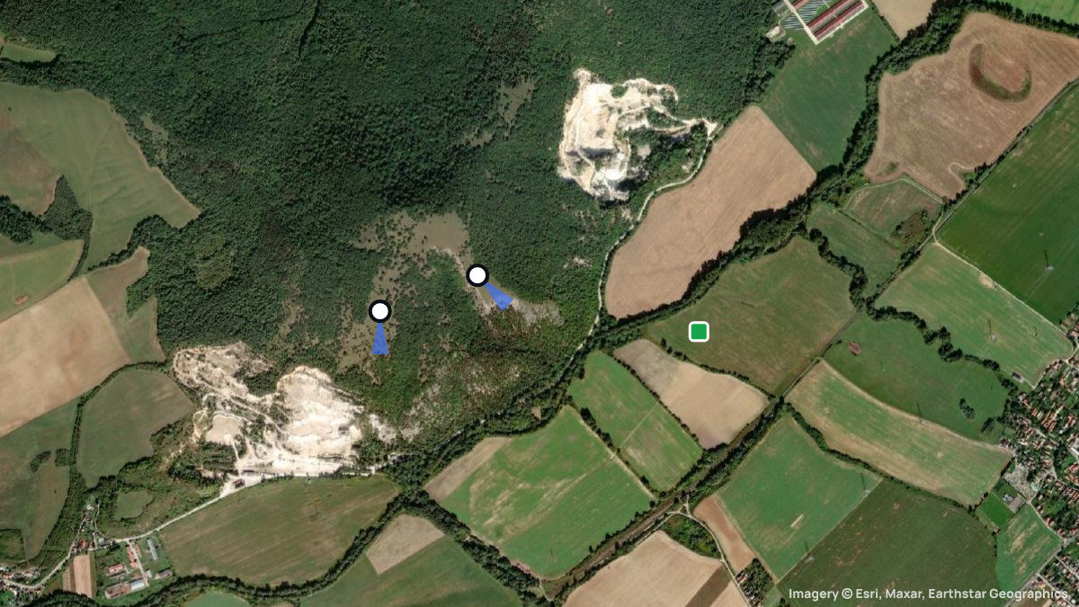 Satellite map of Vel'ke with its launches and landings