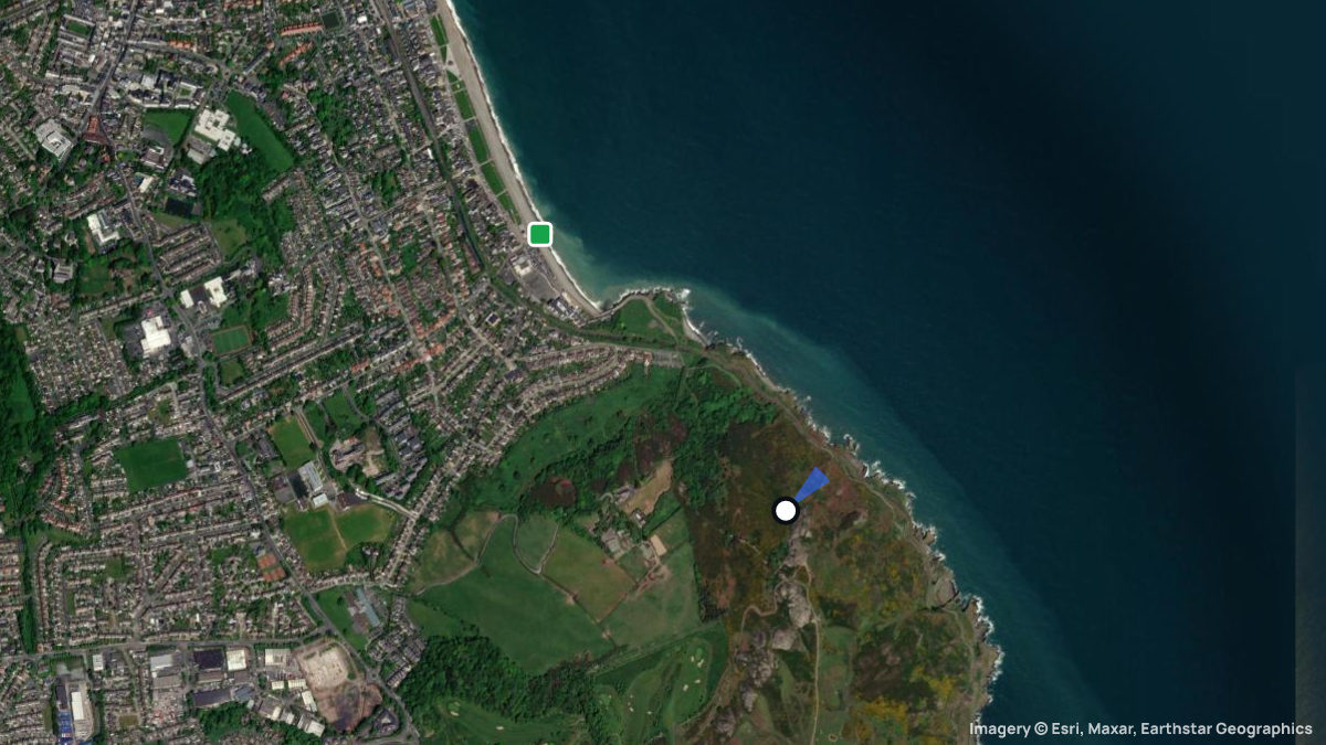 Satellite map of Bray Head with its launches and landings