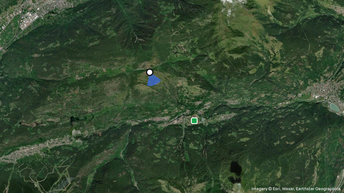 Satellitenkarte von Monte Padrio mit Start- und Landeplätzen