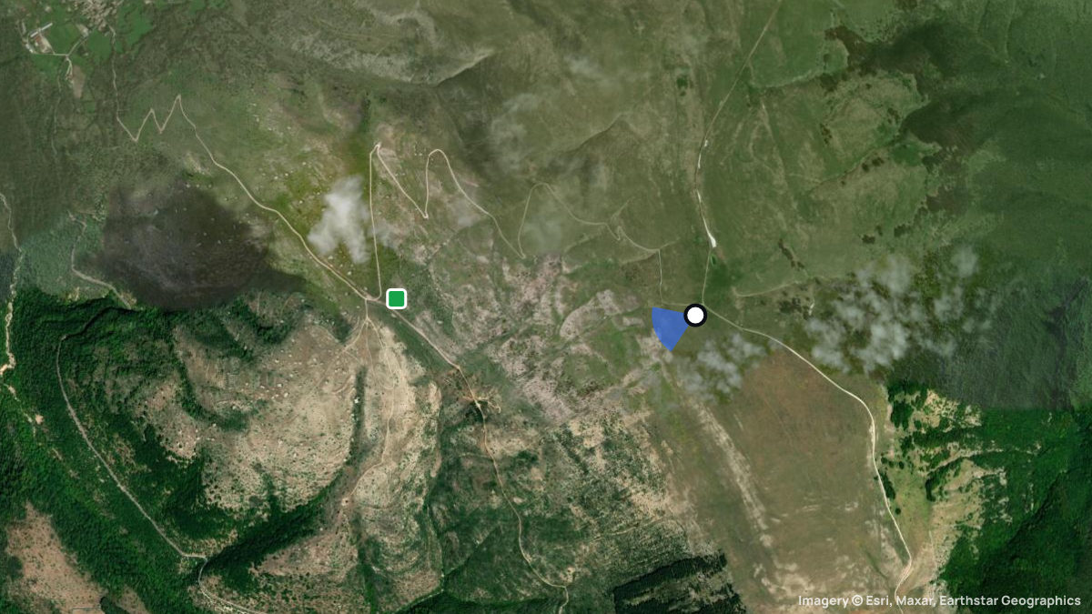 Satellite map of La Banditella with its launches and landings