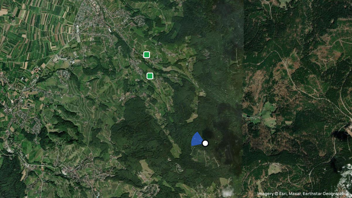 Satellite map of Lauf Sodkopf with its launches and landings