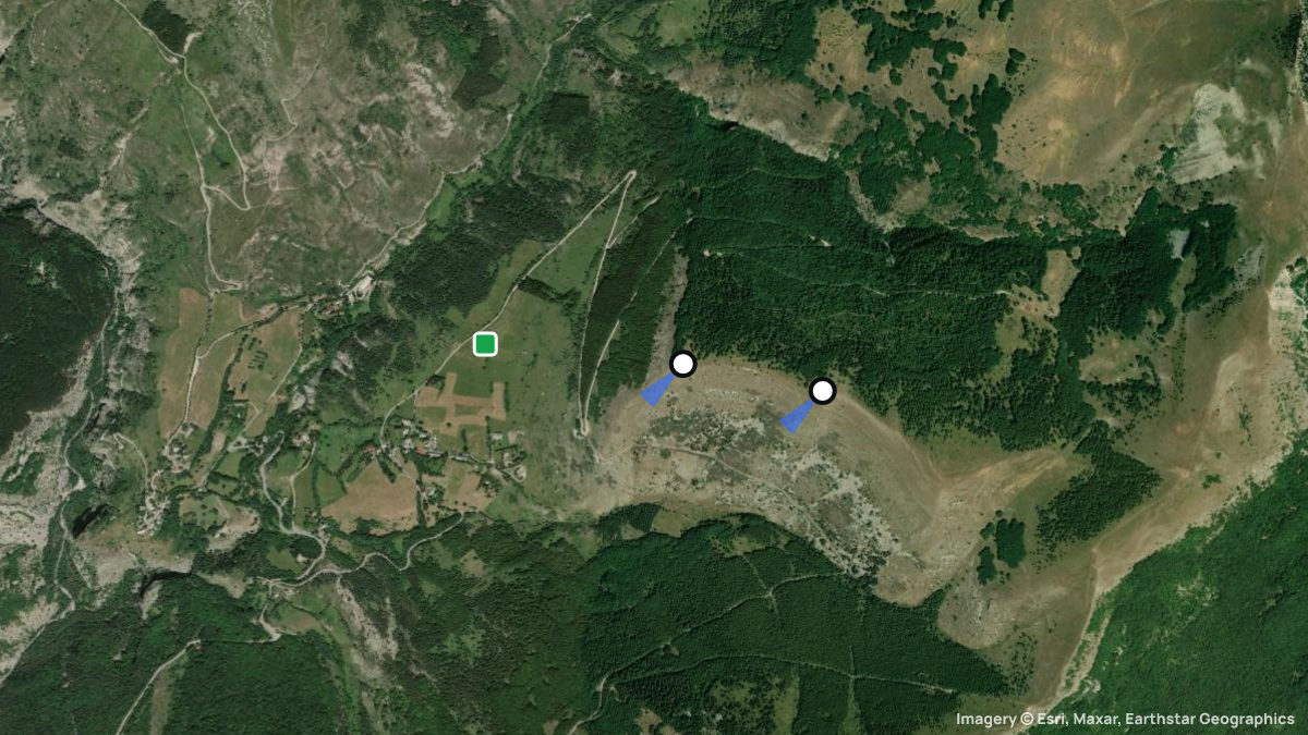 Satellite map of Rabou with its launches and landings