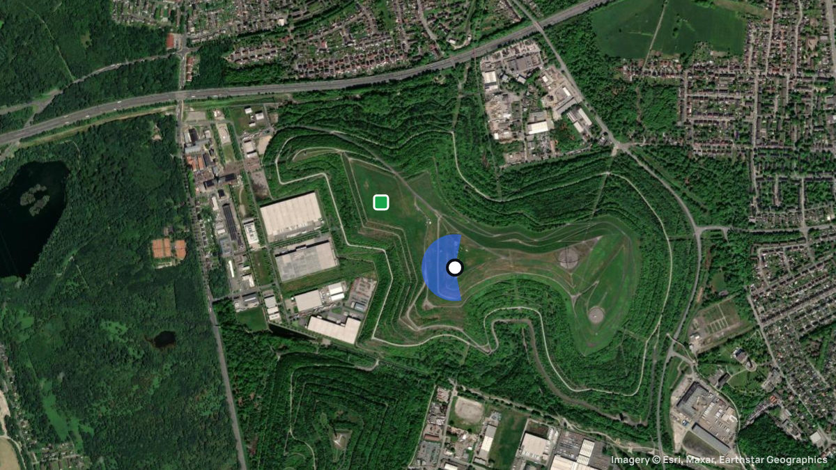 Satellitenkarte von Hoheward mit Start- und Landeplätzen