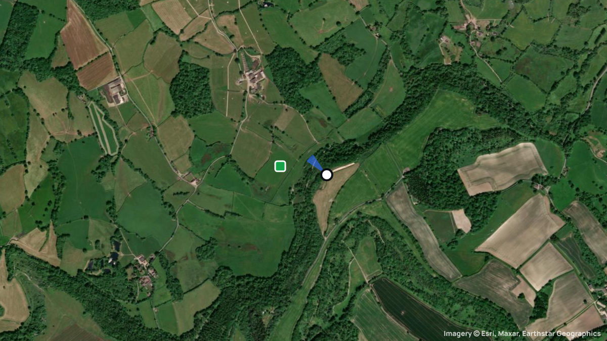 Satellite map of Batcombe with its launches and landings