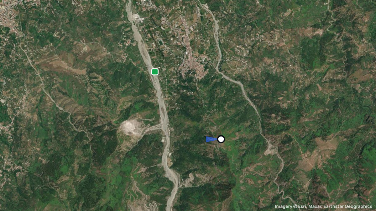 Satellite map of Santa Lucia del Mela with its launches and landings
