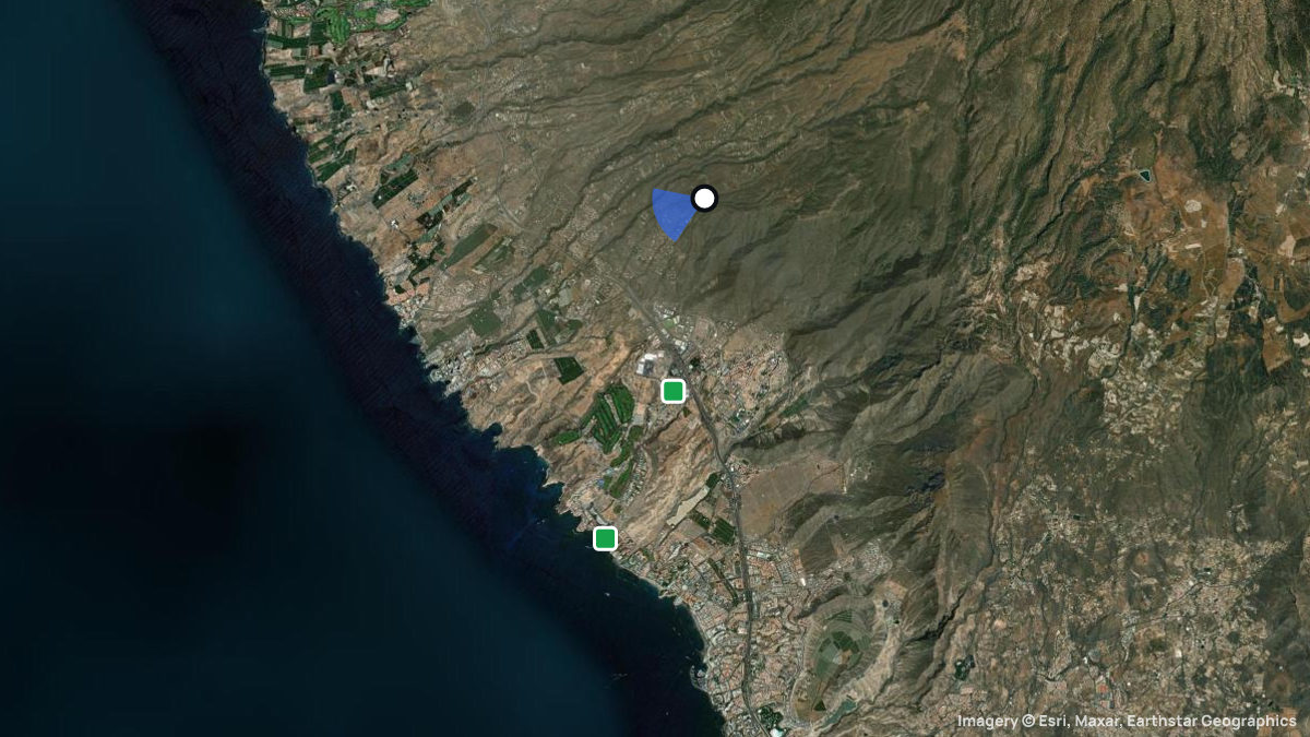 Satellite map of Taucho with its launches and landings