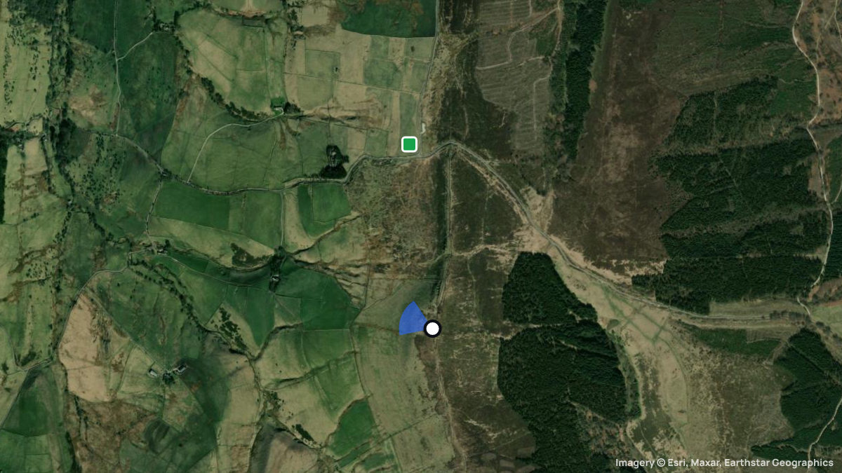 Satellite map of Cat's Tor with its launches and landings