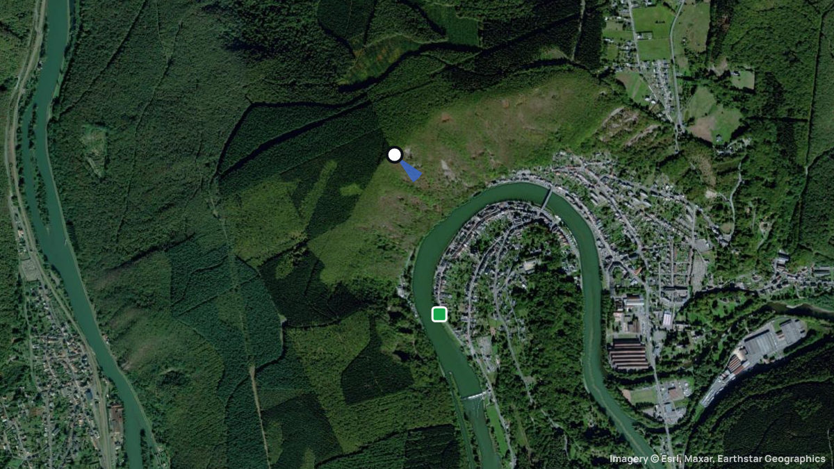 Satellitenkarte von Montherme mit Start- und Landeplätzen
