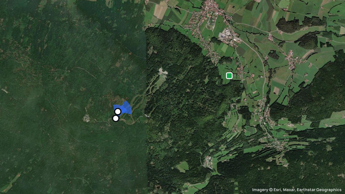 Satellite map of Hoher Bogen with its launches and landings