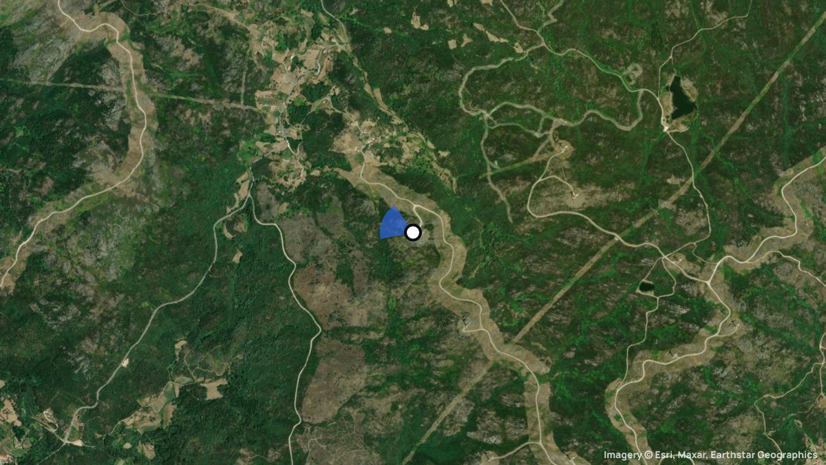 Satellite map of Alcofra with its launches and landings
