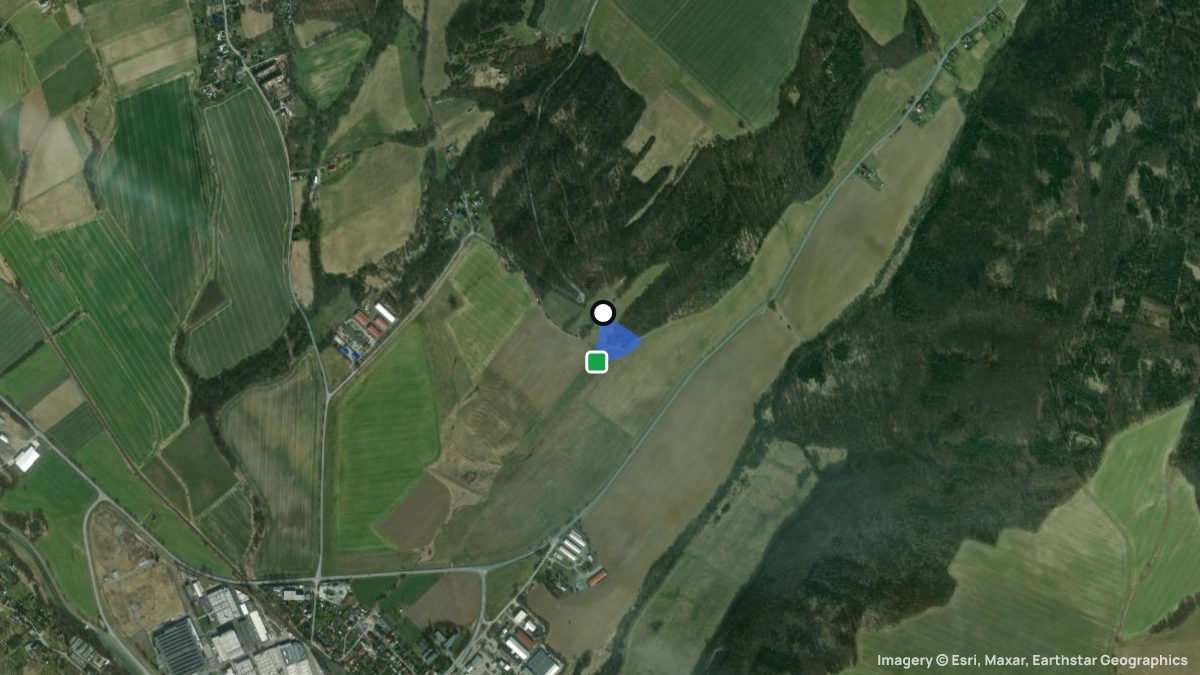 Satellitenkarte von Vitovka mit Start- und Landeplätzen