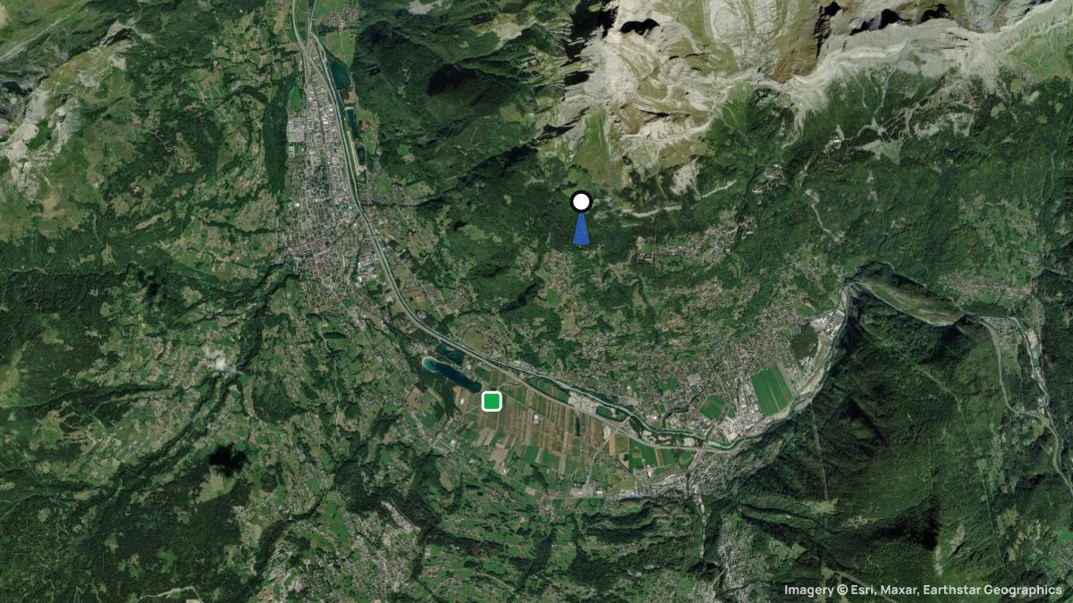 Satellite map of Varan with its launches and landings