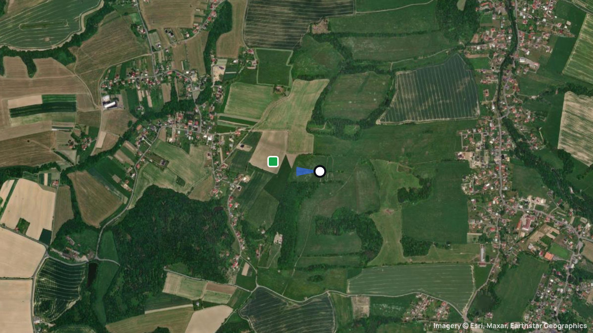 Satellite map of Hajov with its launches and landings