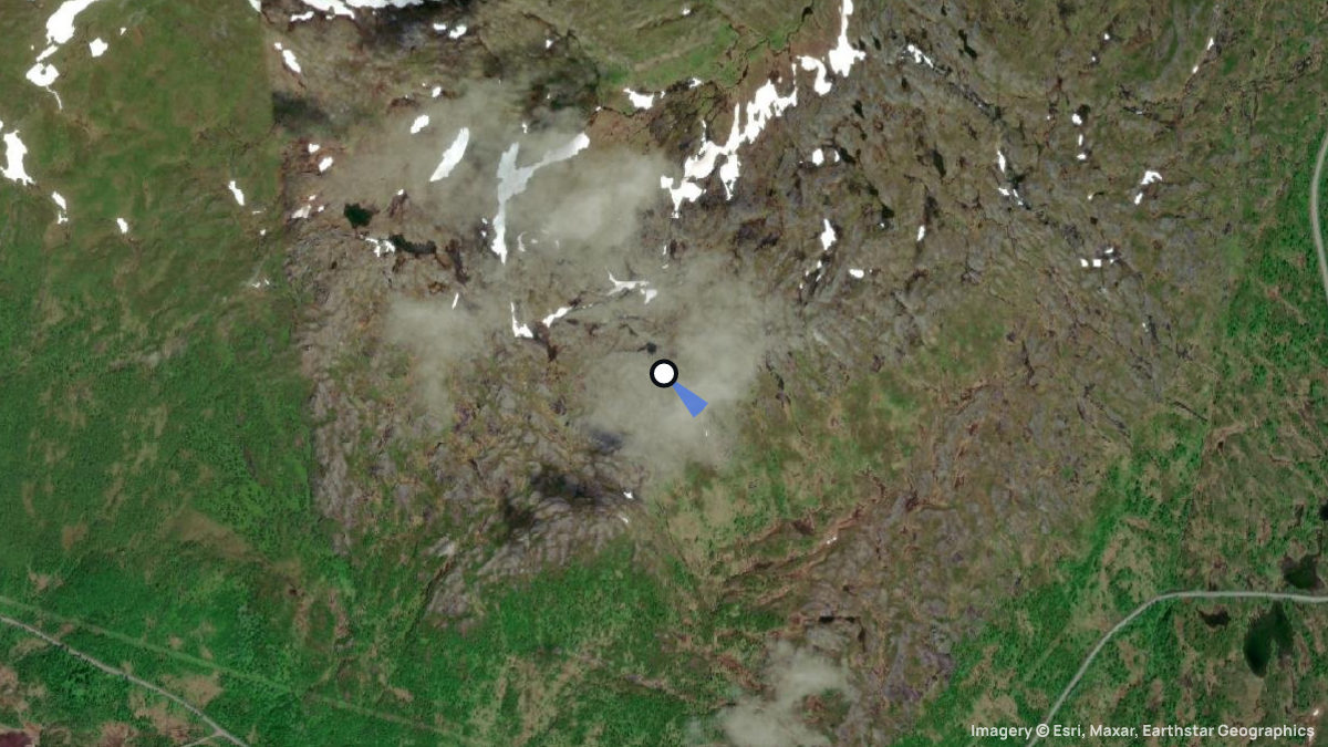Satellite map of Hellersfjellet with its launches and landings