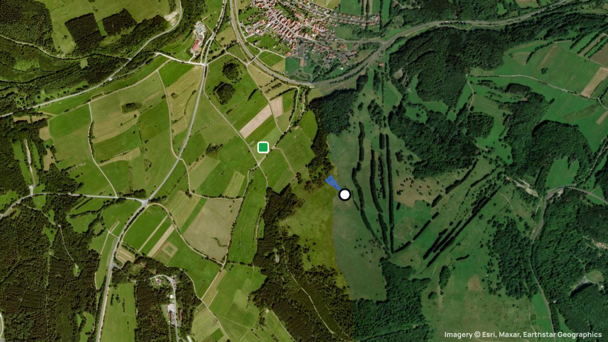 Satellite map of Arnsberg with its launches and landings