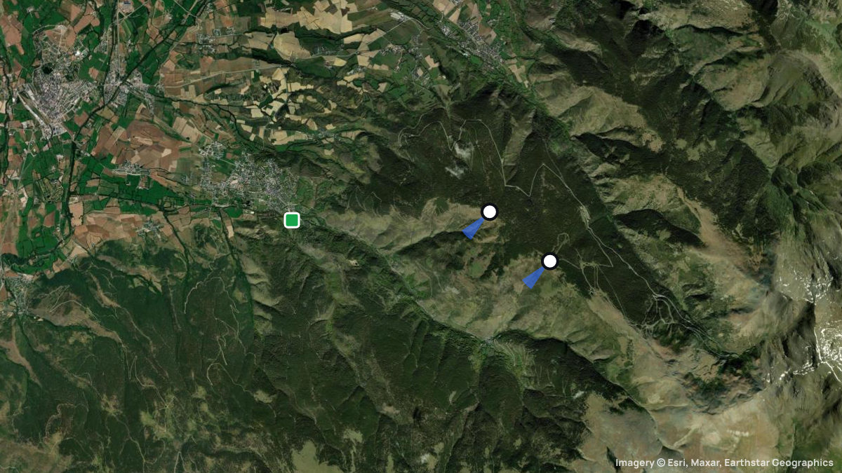 Satellite map of Osseja with its launches and landings