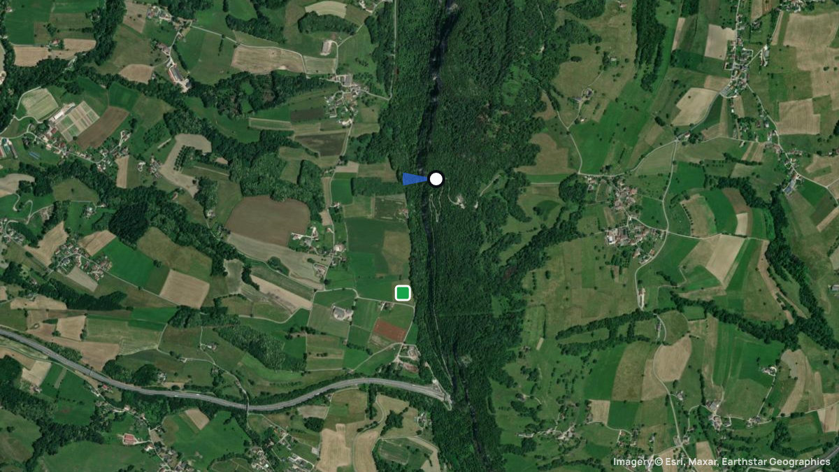 Satellite map of Col du Banchet with its launches and landings
