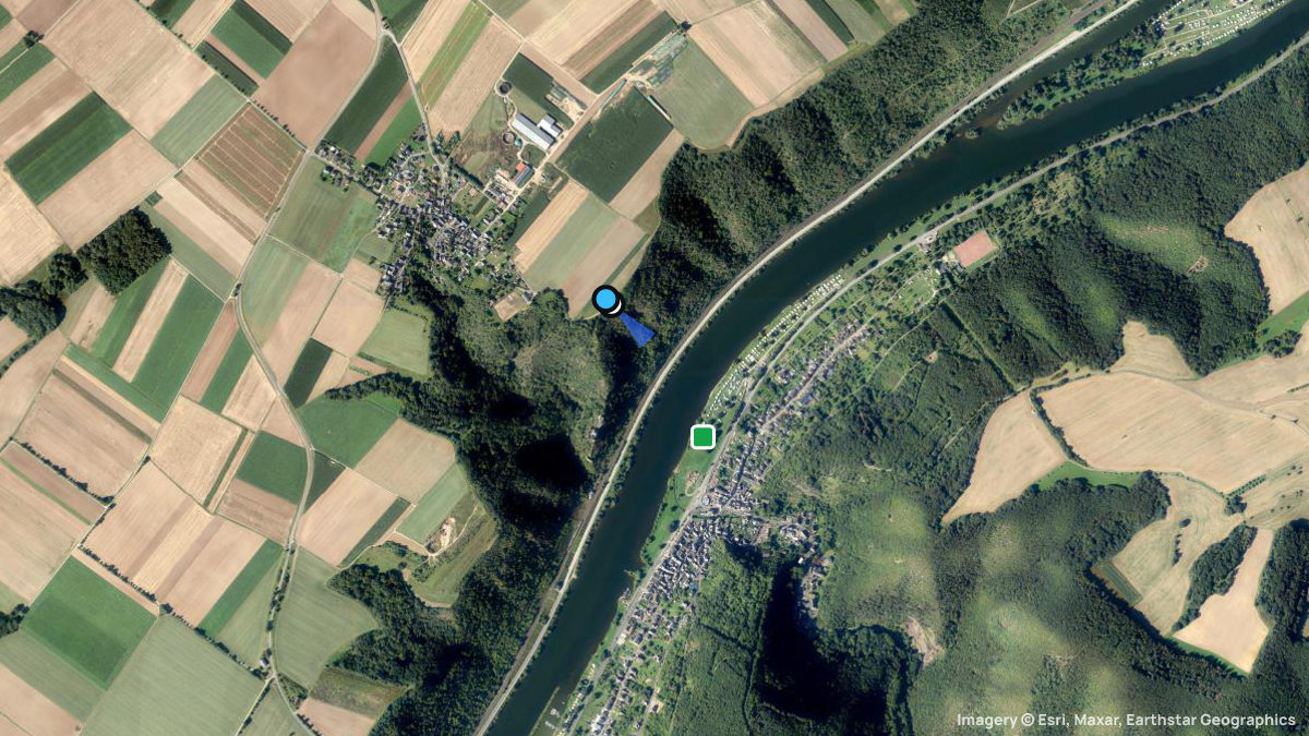 Satellite map of Lasserg with its launches and landings