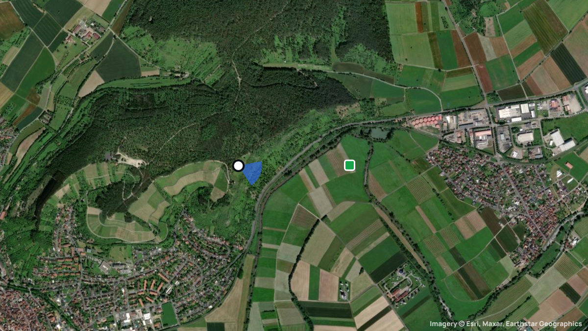 Satellitenkarte von Ofenthaler Berg mit Start- und Landeplätzen