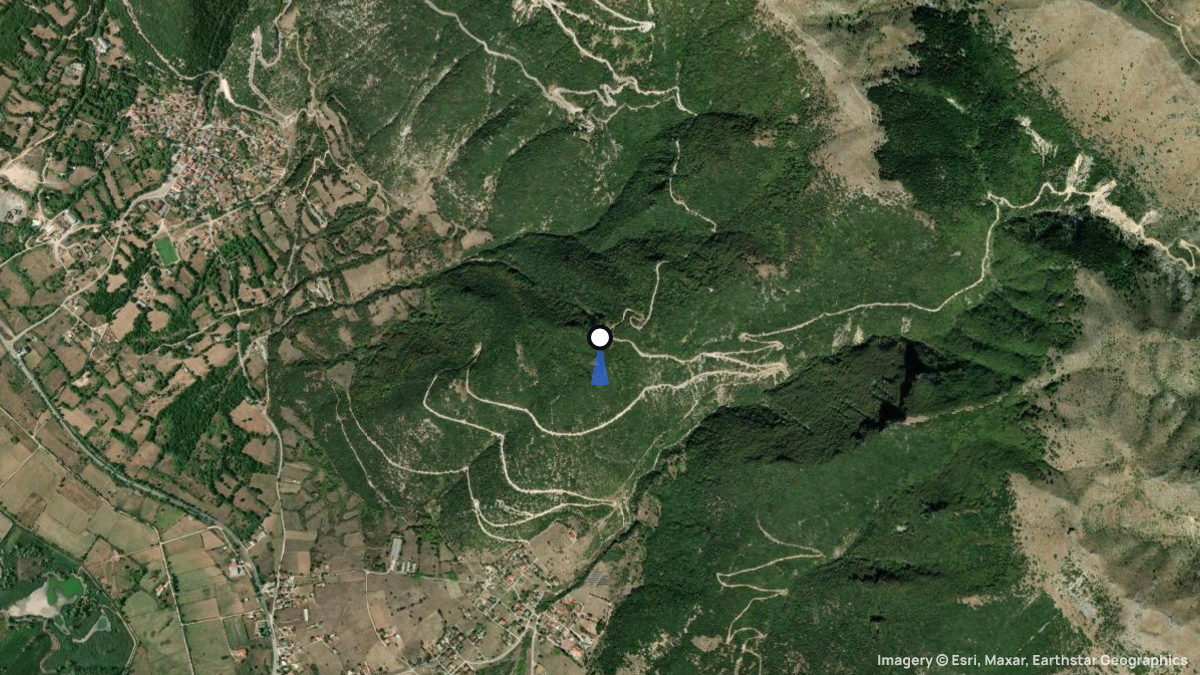 Satellite map of Perivleptos with its launches and landings