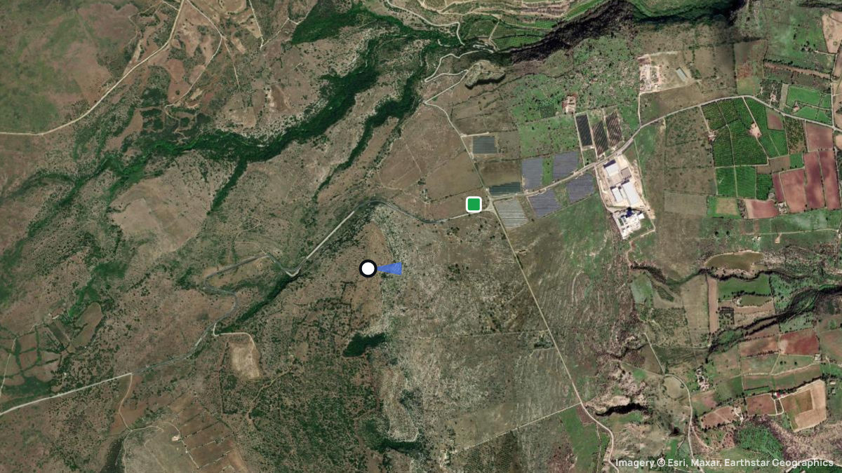 Satellite map of Santa Caterina with its launches and landings