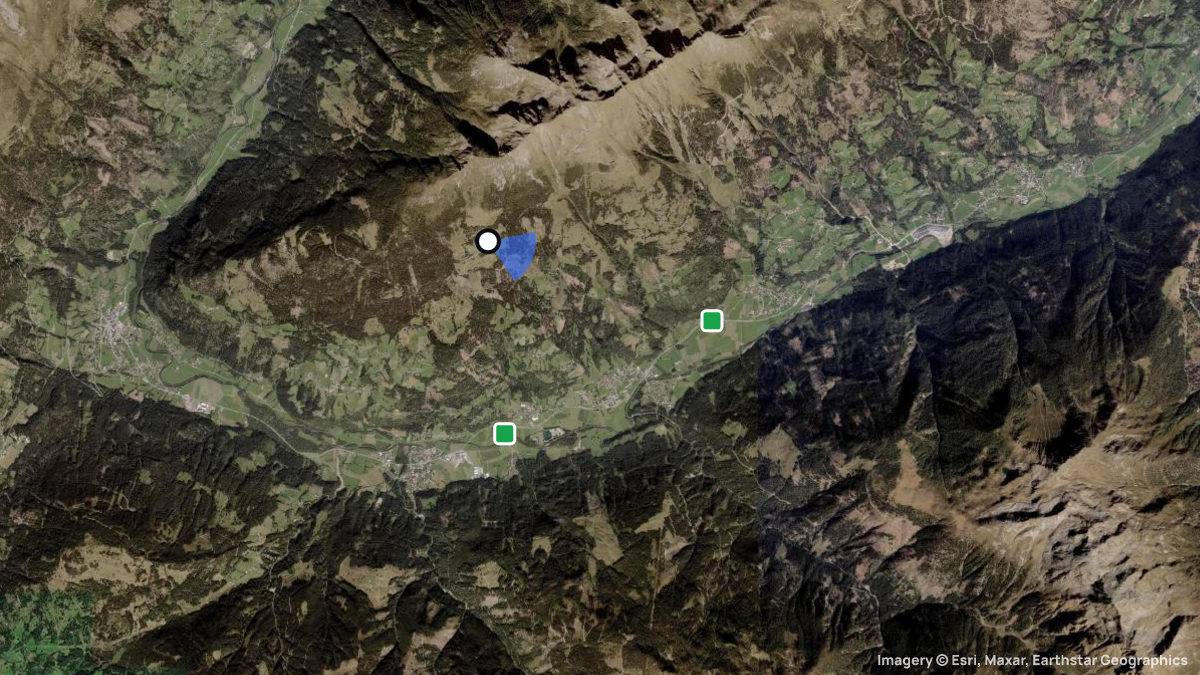 Satellite map of Martele with its launches and landings