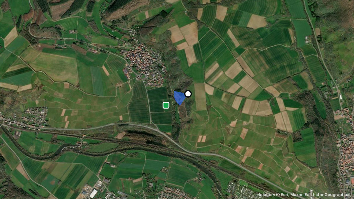 Satellite map of Weiler with its launches and landings