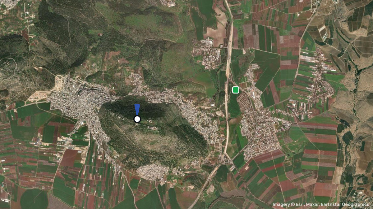 Satellite map of Tavor Zfoni with its launches and landings