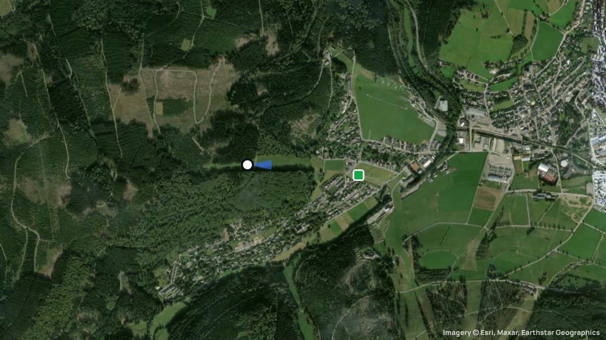 Satellitenkarte von Sonnenhang mit Start- und Landeplätzen