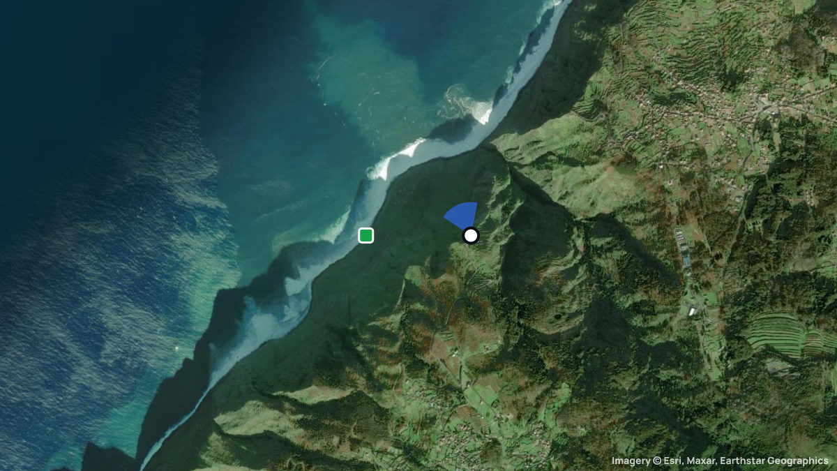 Satellitenkarte von Achadas da Cruz mit Start- und Landeplätzen