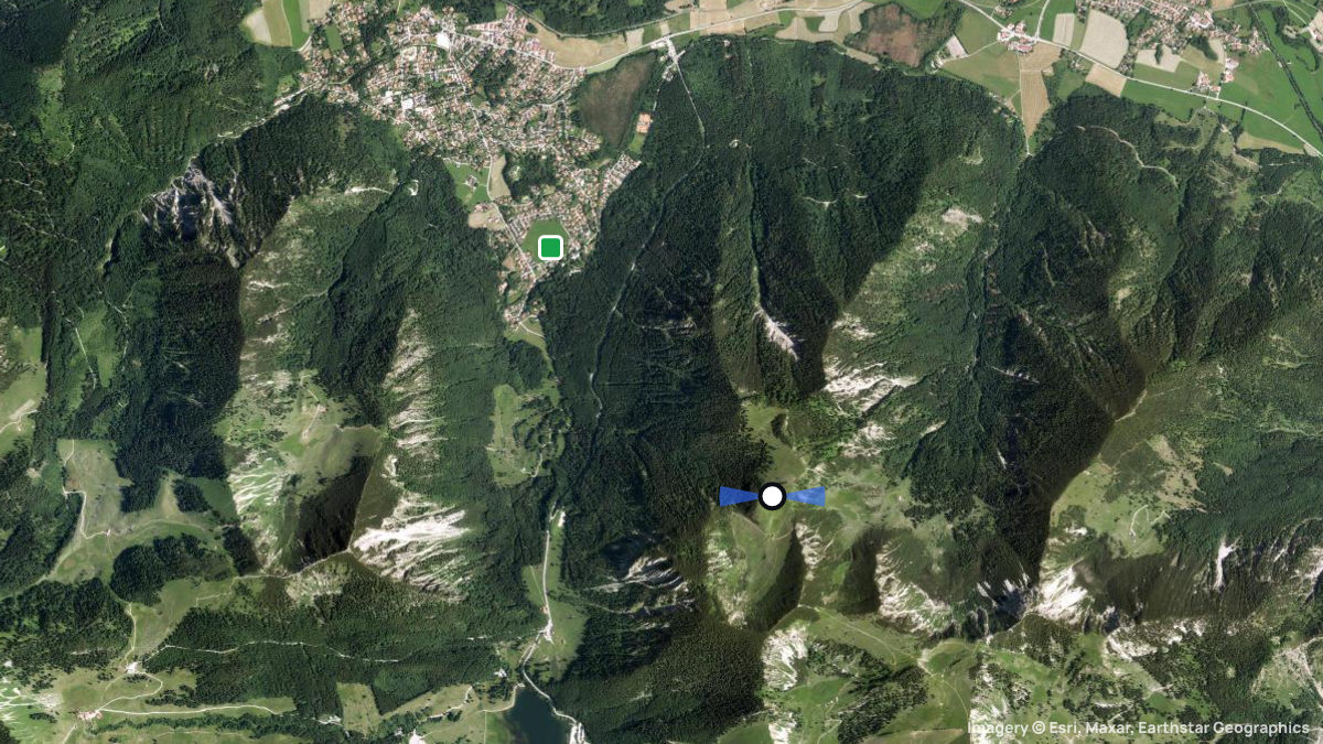 Satellitenkarte von Jägerkamp mit Start- und Landeplätzen