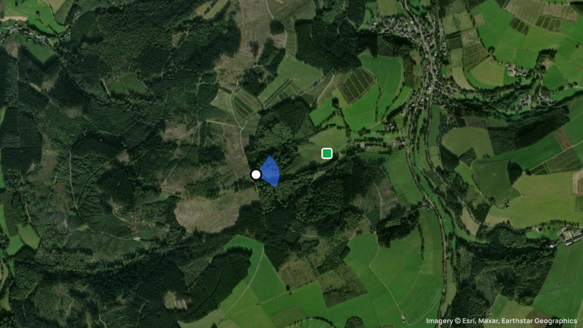 Satellitenkarte von Steinmarkskopf mit Start- und Landeplätzen