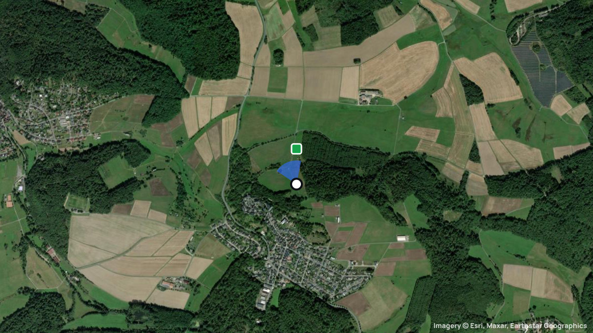 Satellite map of Hohensolms with its launches and landings