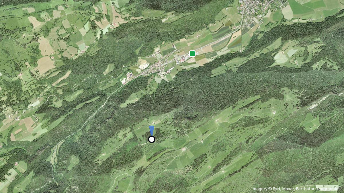 Satellitenkarte von La Robella mit Start- und Landeplätzen