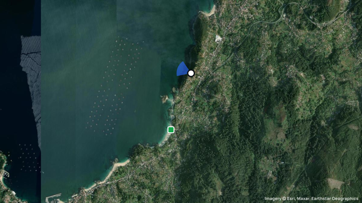 Satellite map of Cortado de Loira with its launches and landings