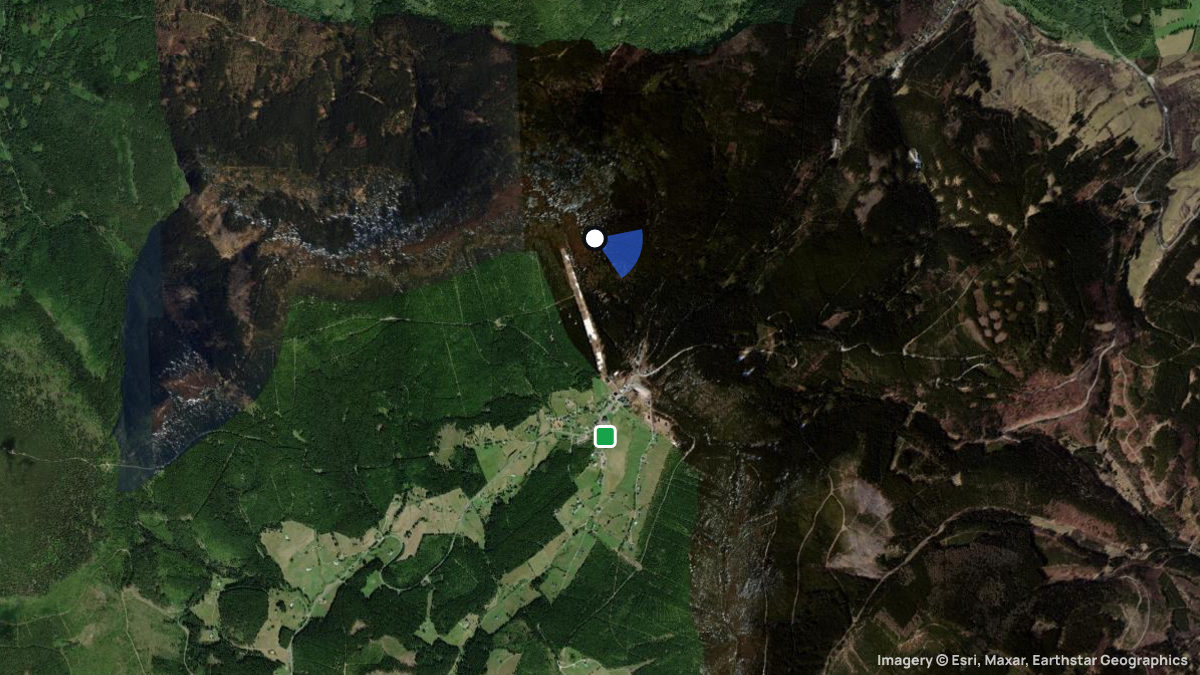 Satellite map of Kowary Celo with its launches and landings