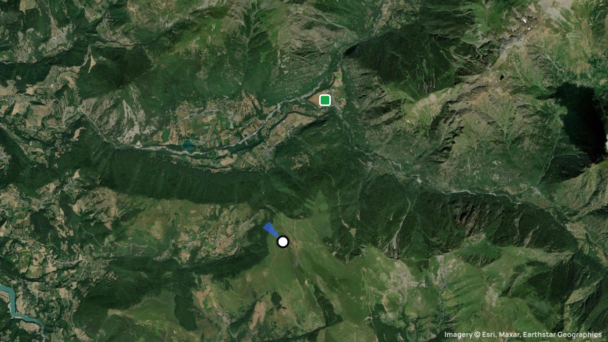 Satellitenkarte von Colombiers mit Start- und Landeplätzen