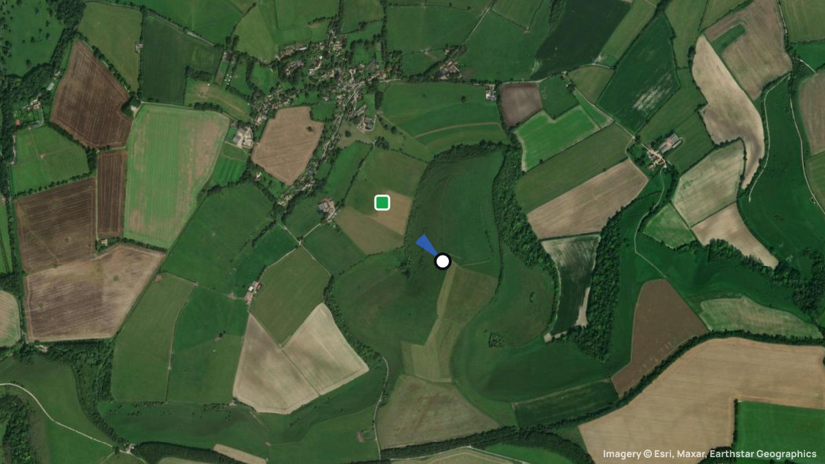 Satellitenkarte von Winkelbury mit Start- und Landeplätzen