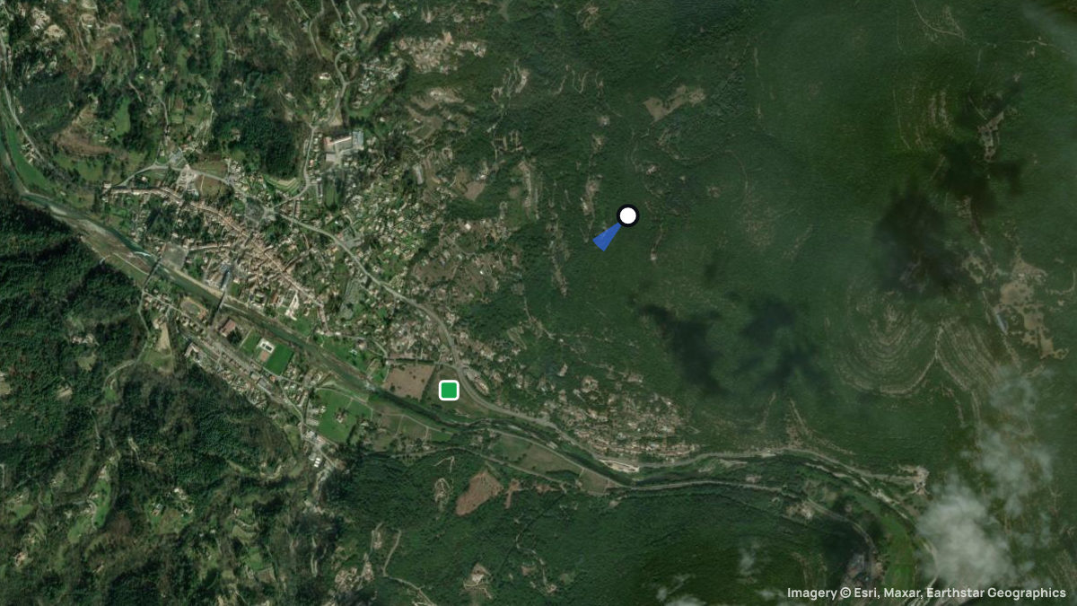 Satellite map of Sueille with its launches and landings