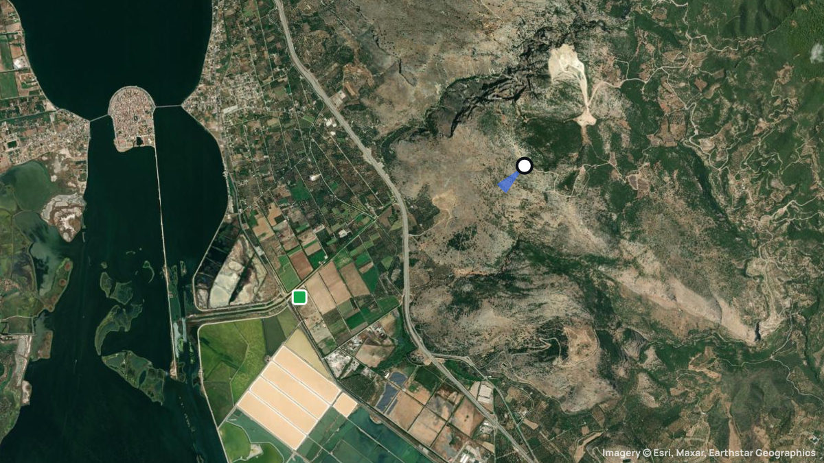 Satellite map of Retsina with its launches and landings