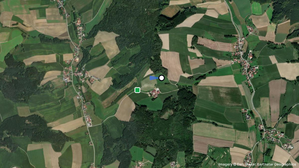 Satellite map of Hoferer Höhe with its launches and landings