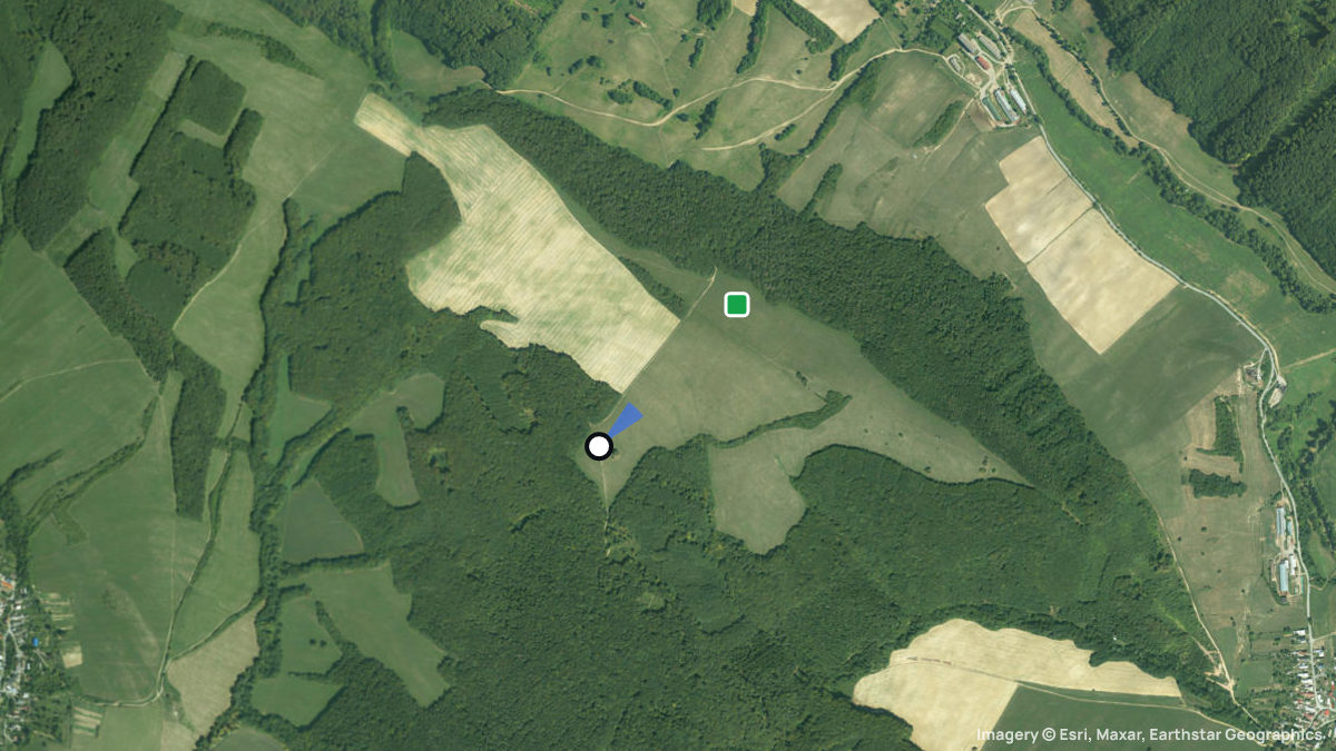 Satellite map of Babie with its launches and landings