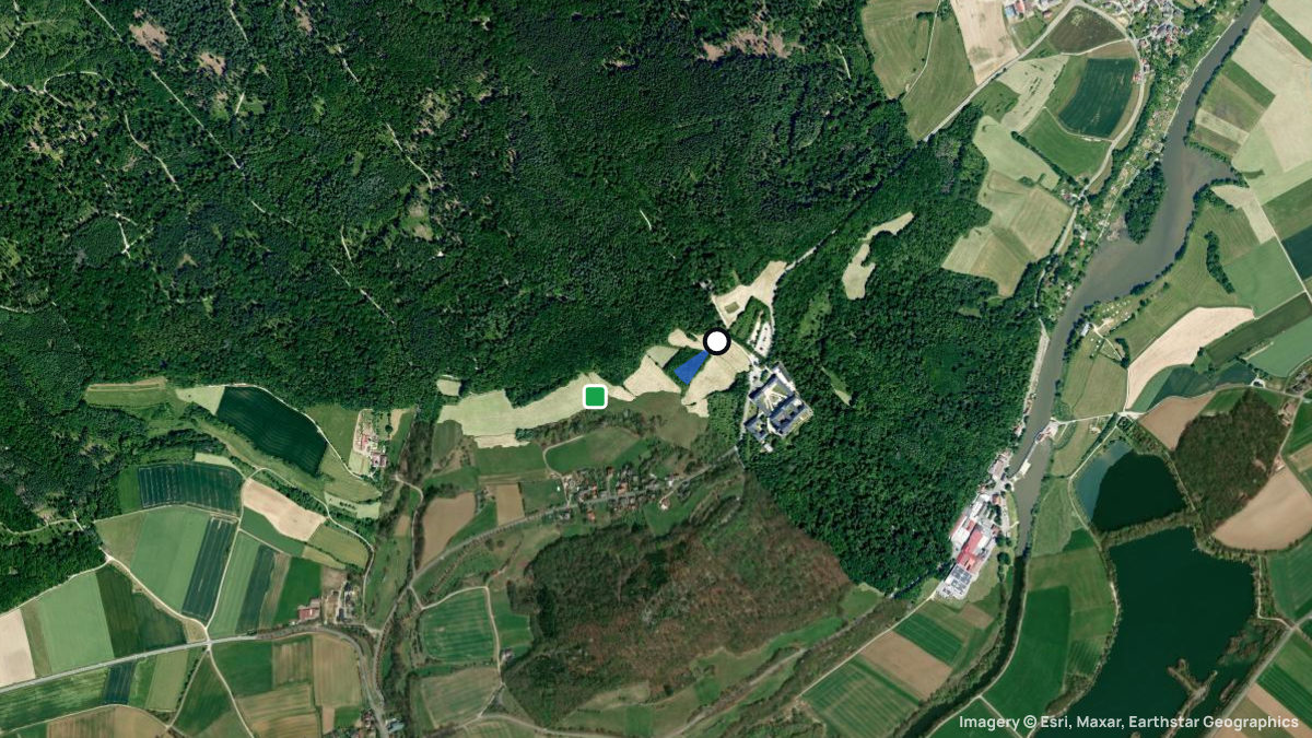 Satellite map of Schloss Banz with its launches and landings